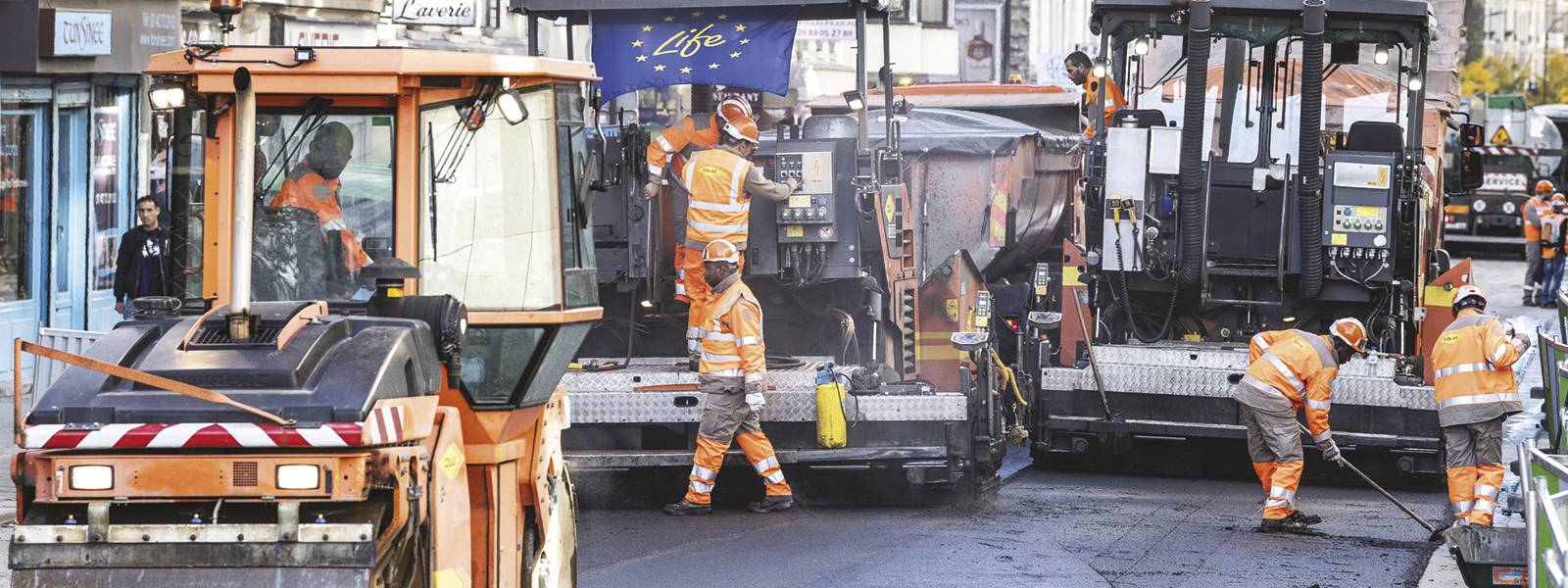 Photo rue de Fremicourt revêtement SMAphon par Colas projet Life Cool Low Noise Asphalt